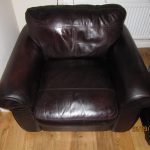 Aniline leather armchair after restoration