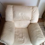Leather armchair before restoration