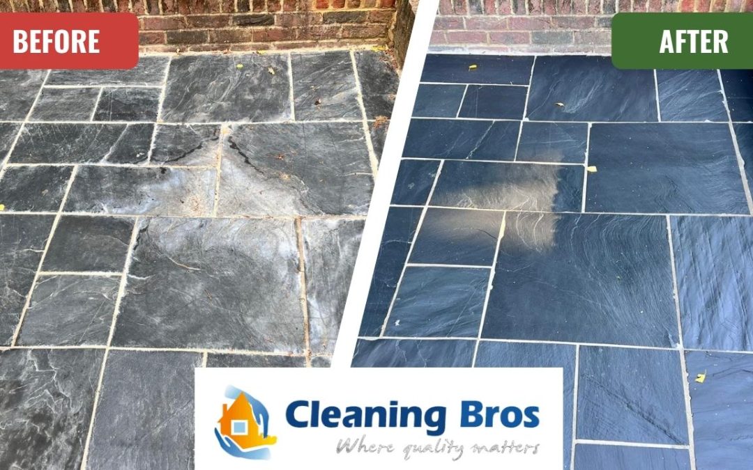 Slate floor cleaning